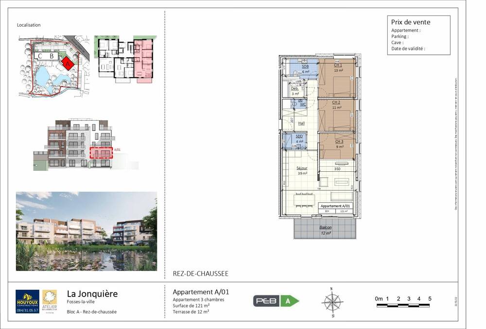 Appartement à vendre à Fosses-la-Ville 5070 363000.00€ 3 chambres 121.00m² - annonce 9186