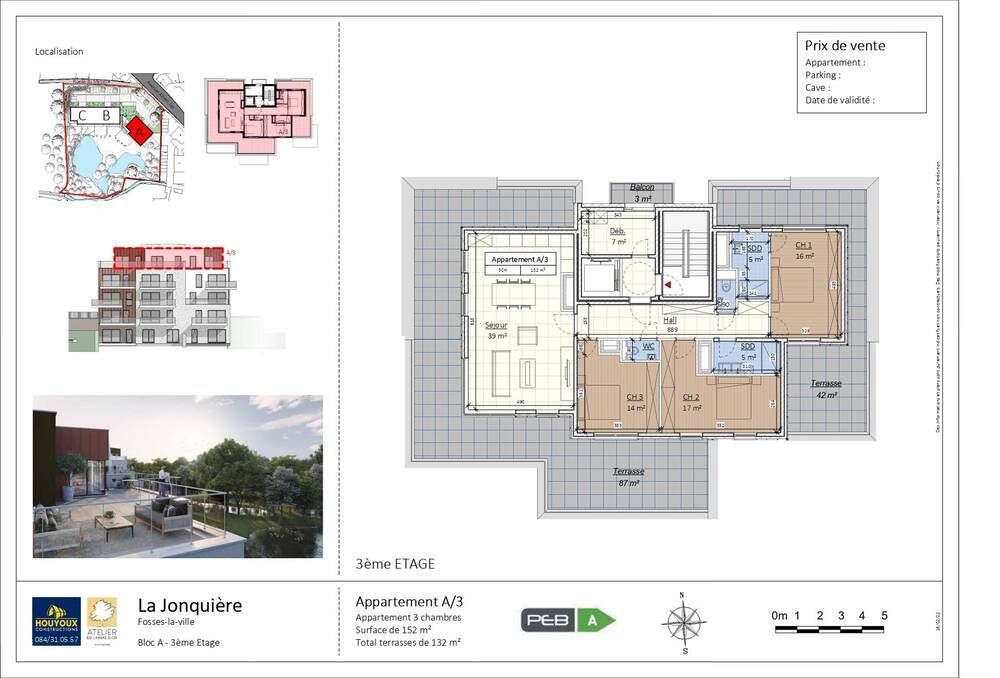 Appartement à vendre à Fosses-la-Ville 5070 494000.00€ 3 chambres 152.00m² - annonce 10071