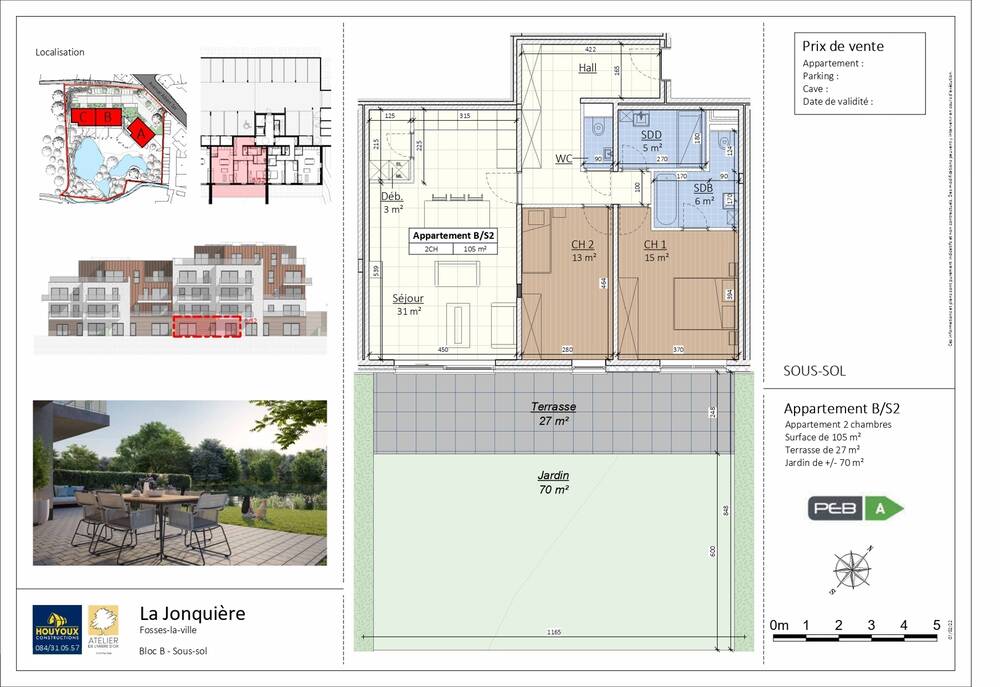 Appartement à vendre à Fosses-la-Ville 5070 327000.00€ 2 chambres 105.00m² - annonce 9129