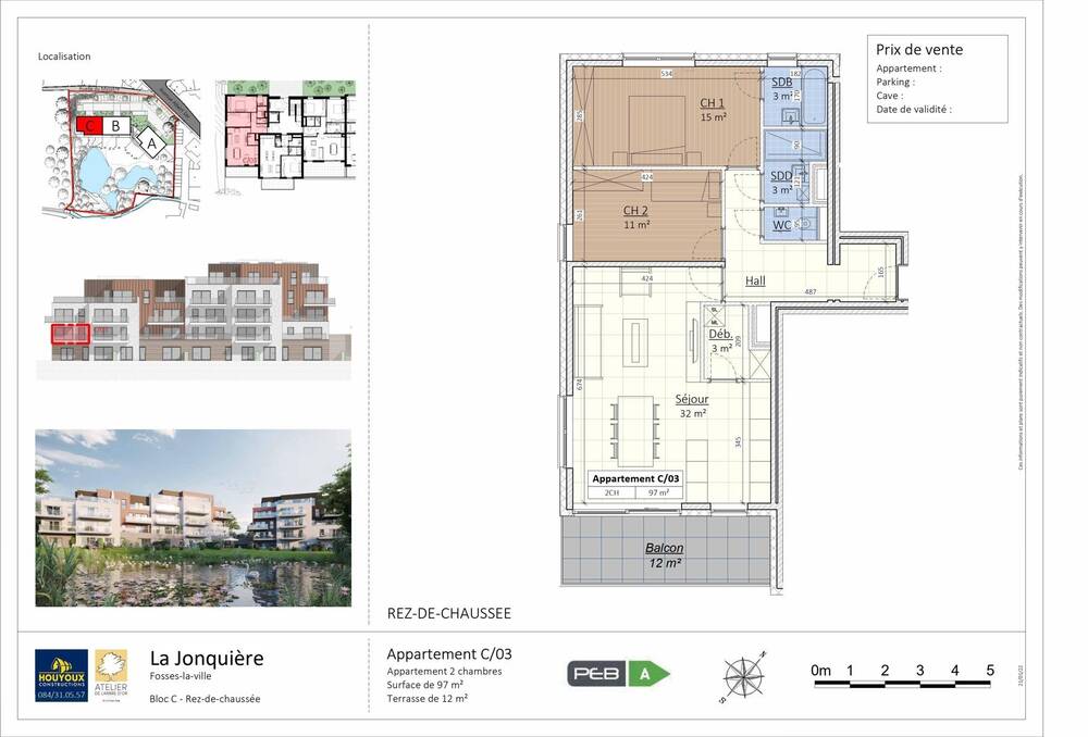 Appartement à vendre à Fosses-la-Ville 5070 307000.00€ 2 chambres 93.00m² - annonce 9669