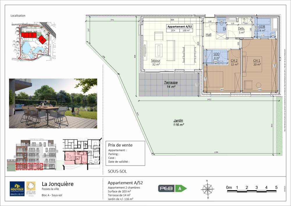 Appartement à vendre à Fosses-la-Ville 5070 322000.00€ 2 chambres 103.00m² - annonce 9187