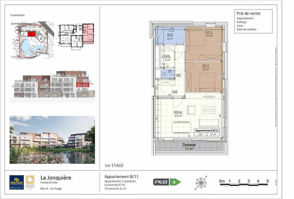 Appartement à vendre à Fosses-la-Ville 5070 297000.00€ 2 chambres 97.00m² - annonce 9666