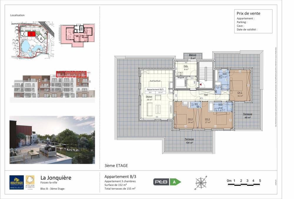 Appartement à vendre à Fosses-la-Ville 5070 499000.00€ 3 chambres 153.00m² - annonce 371376