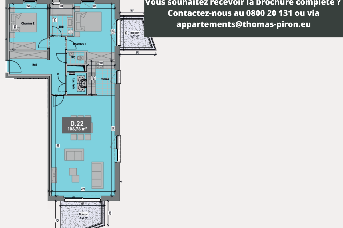 Appartement à vendre à Gembloux 5030 355455.00€ 2 chambres 107.00m² - annonce 1267865