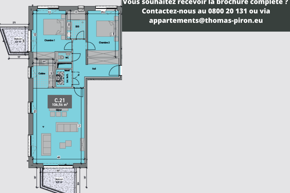 Appartement à vendre à Gembloux 5030 400455.00€ 2 chambres 107.00m² - annonce 1267413