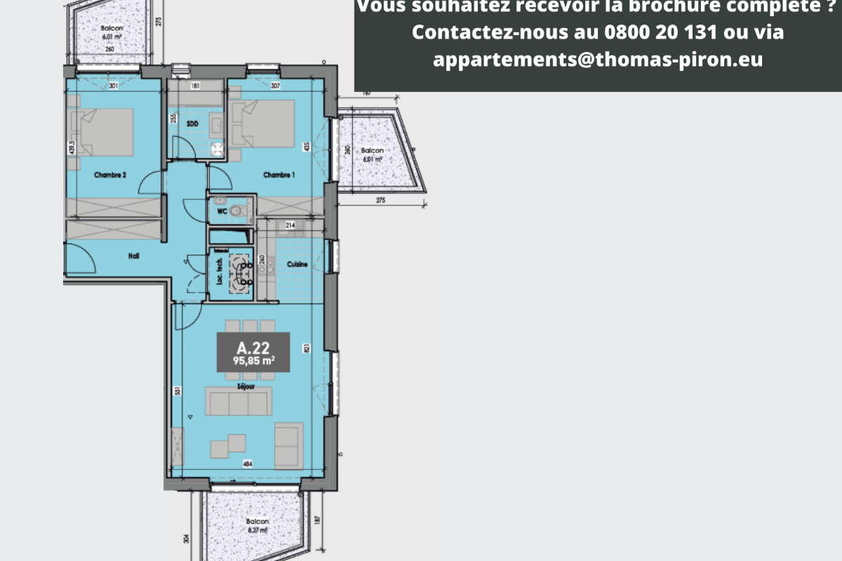 Appartement à vendre à Gembloux 5030 360455.00€ 2 chambres 96.00m² - annonce 1266805