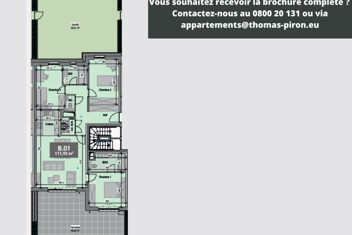 Appartement à vendre à Gembloux 5030 382851.00€ 3 chambres 112.00m² - annonce 1267114