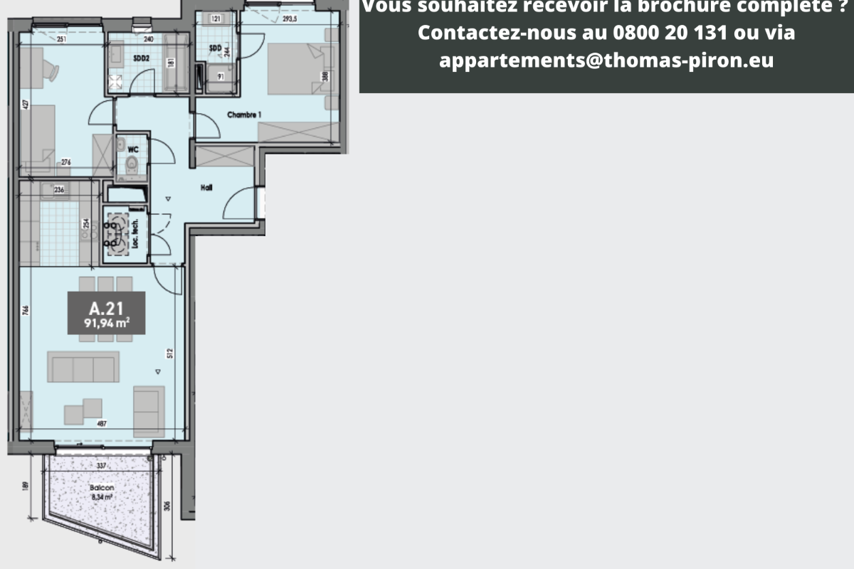 Appartement à vendre à Gembloux 5030 340455.00€ 2 chambres 92.00m² - annonce 1267074