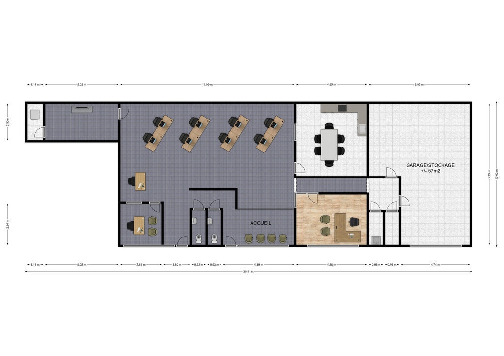 Commerce à louer à Couvin 5660 1500.00€ chambres m² - annonce 332610