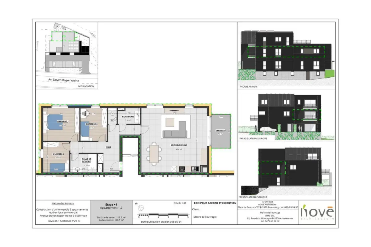 Appartement à vendre à Yvoir 5530 350000.00€ 3 chambres 117.61m² - annonce 222044