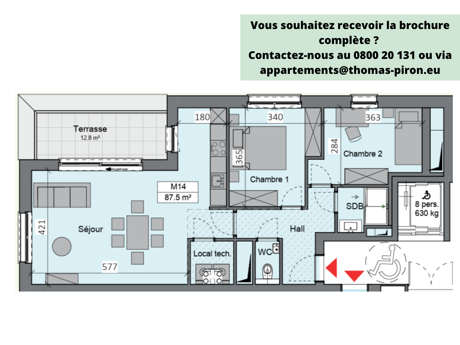 Appartement à vendre à Sambreville 5060 295000.00€ 1 chambres 87.50m² - annonce 365234