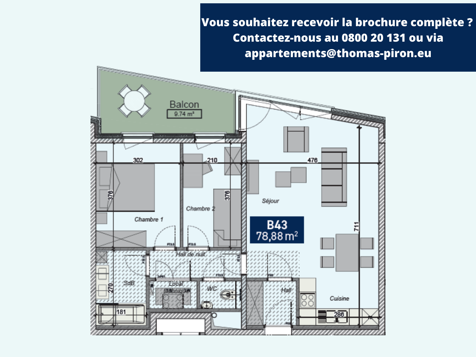 Appartement à vendre à Saint-Servais 5002 260000.00€ 2 chambres 78.88m² - annonce 366254
