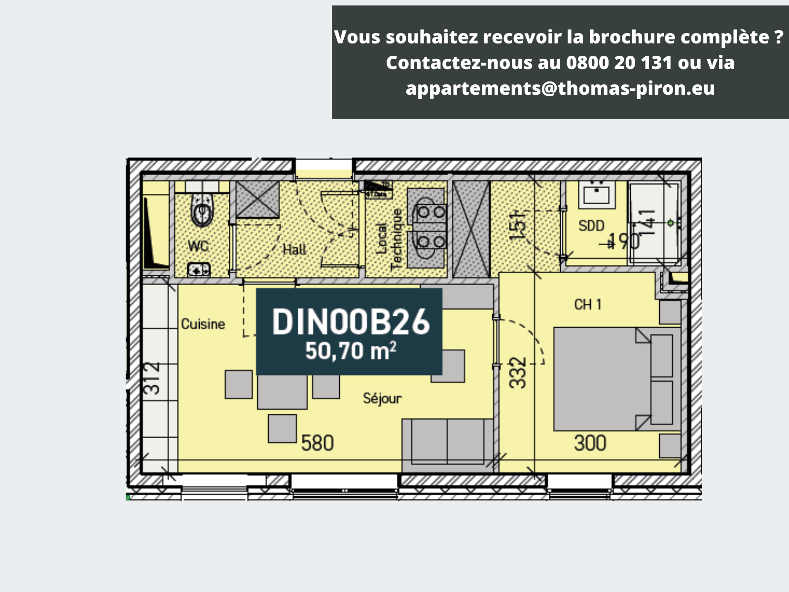 Appartement à vendre à Ciney 5590 179000.00€ 1 chambres 51.00m² - annonce 366483