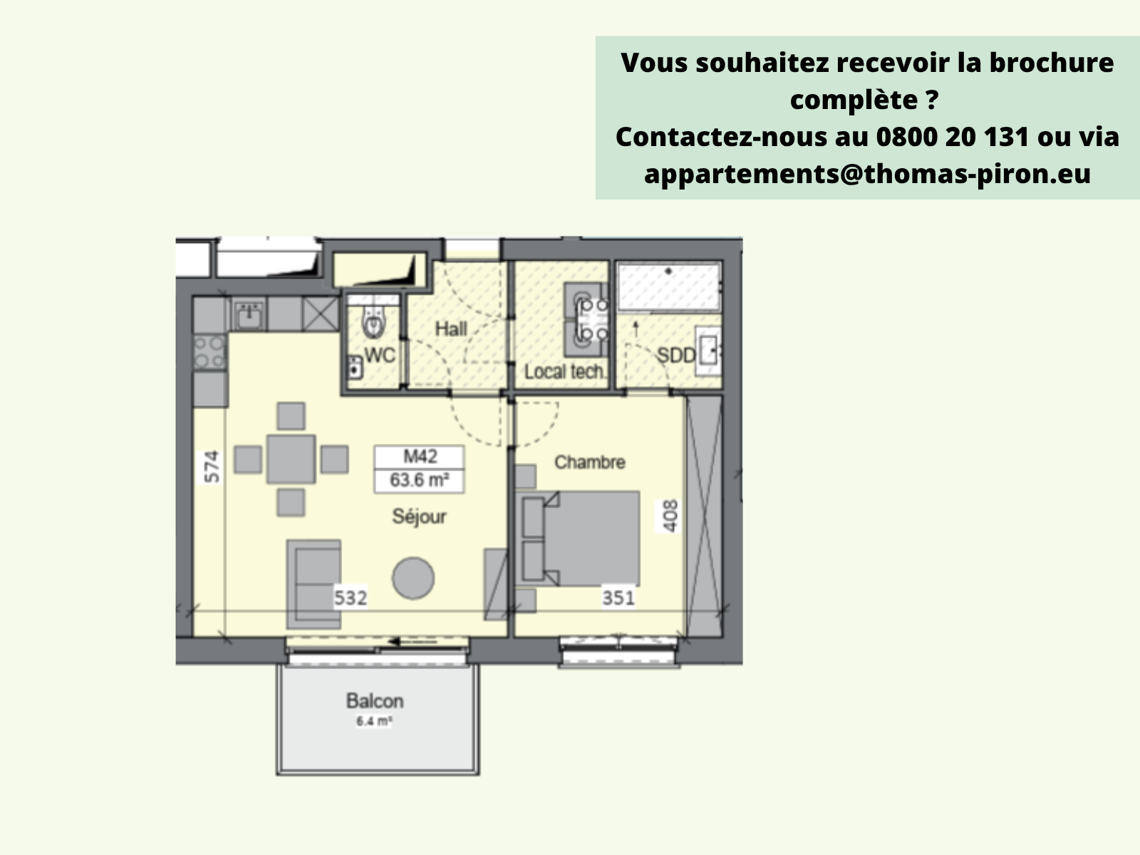 Appartement à vendre à Sambreville 5060 230000.00€ 1 chambres 63.60m² - annonce 365466