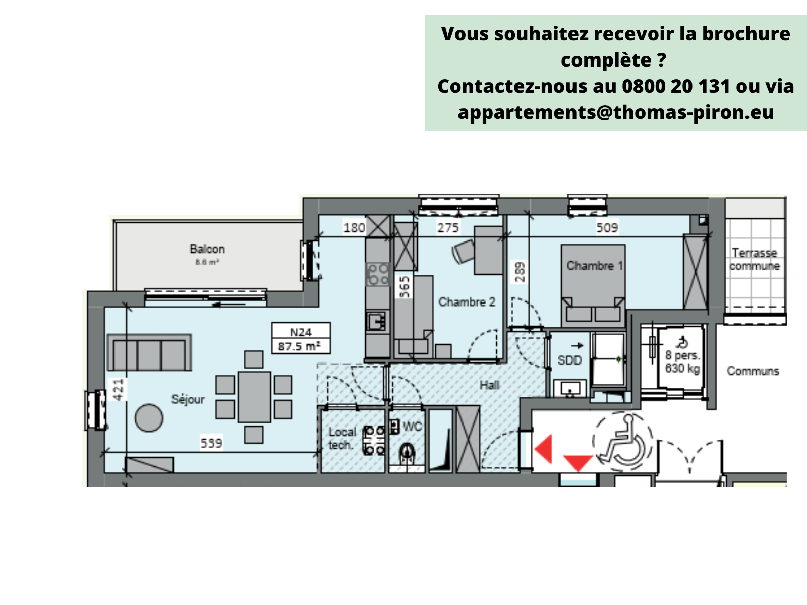Appartement à vendre à Sambreville 5060 280000.00€ 2 chambres 87.50m² - annonce 365468