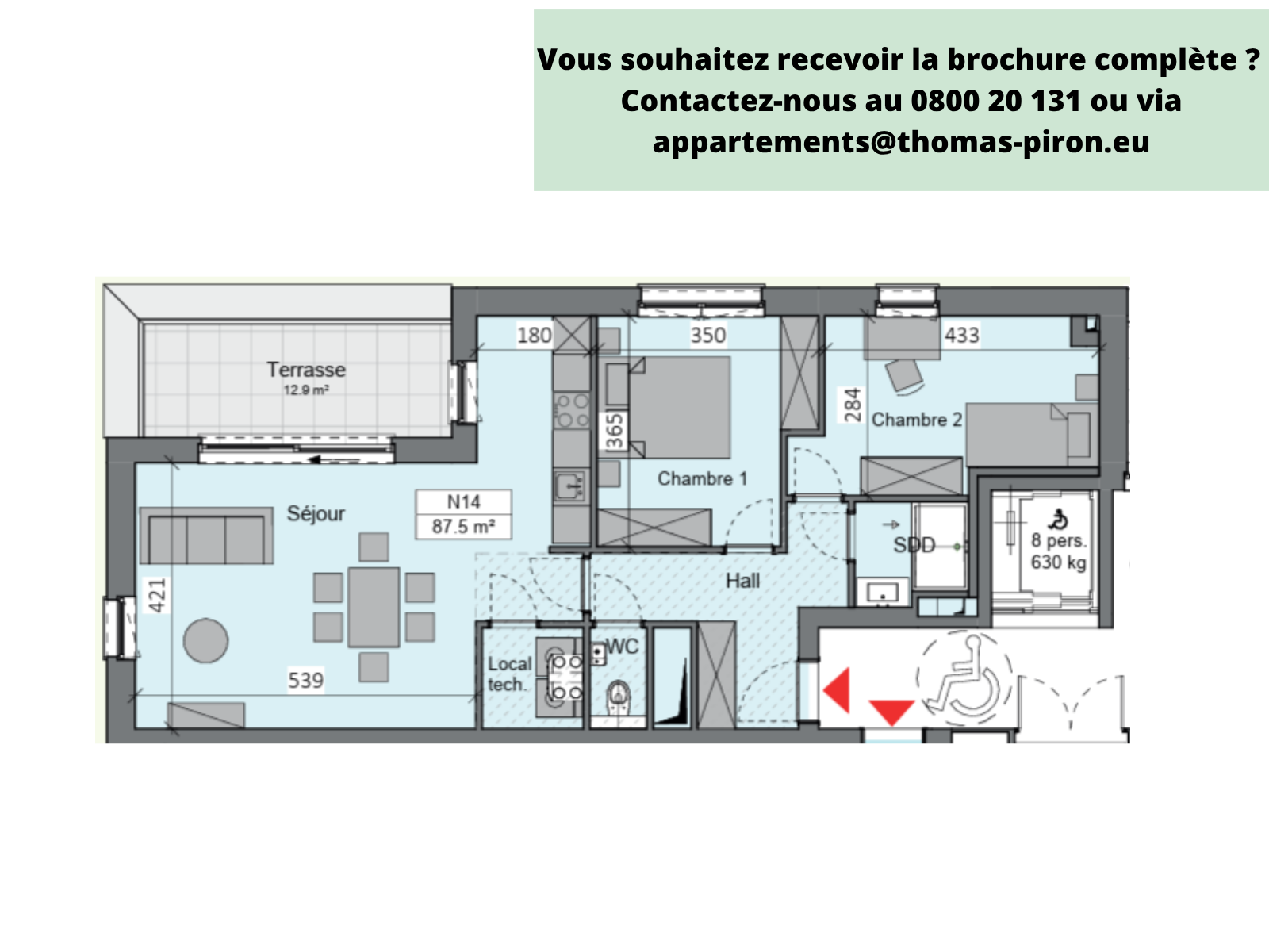 Appartement à vendre à Sambreville 5060 265000.00€ 2 chambres 87.50m² - annonce 365663