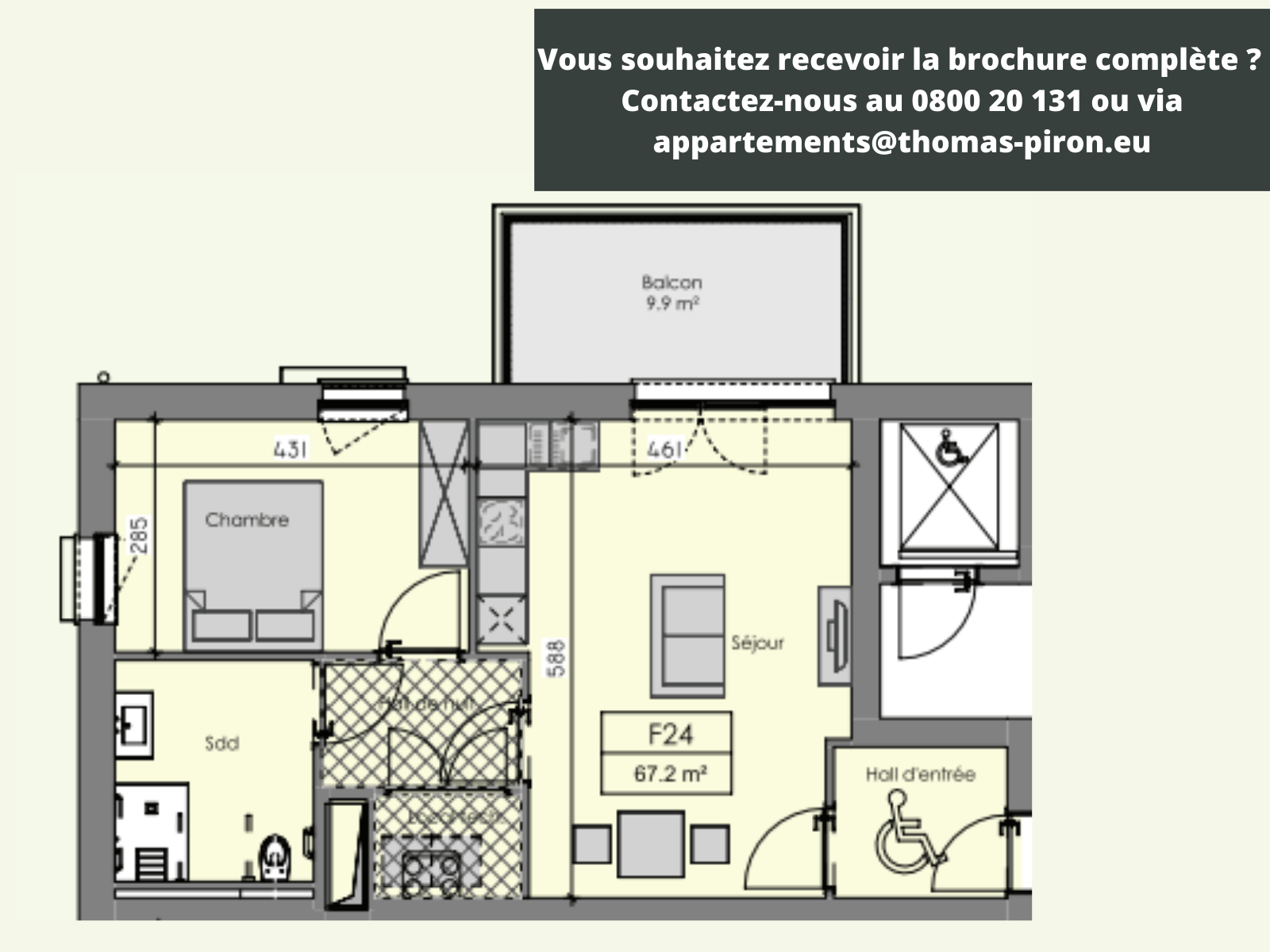 Appartement à vendre à Ciney 5590 268000.00€ 1 chambres 67.20m² - annonce 366611