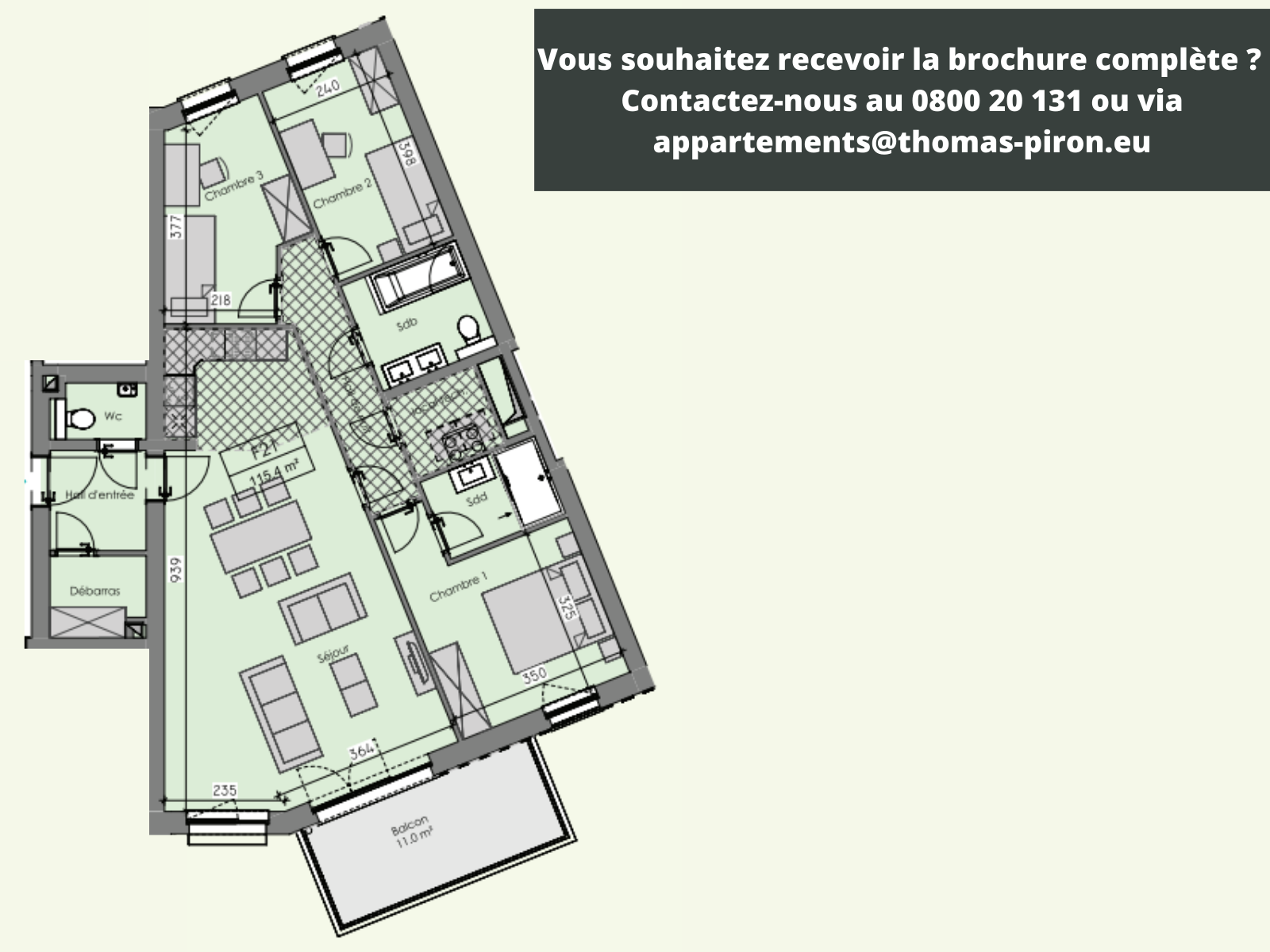 Appartement à vendre à Ciney 5590 385000.00€ 3 chambres 115.40m² - annonce 366257