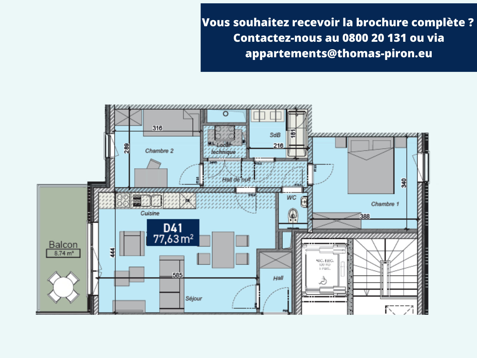 Appartement à vendre à Saint-Servais 5002 275000.00€ 2 chambres 77.60m² - annonce 366262