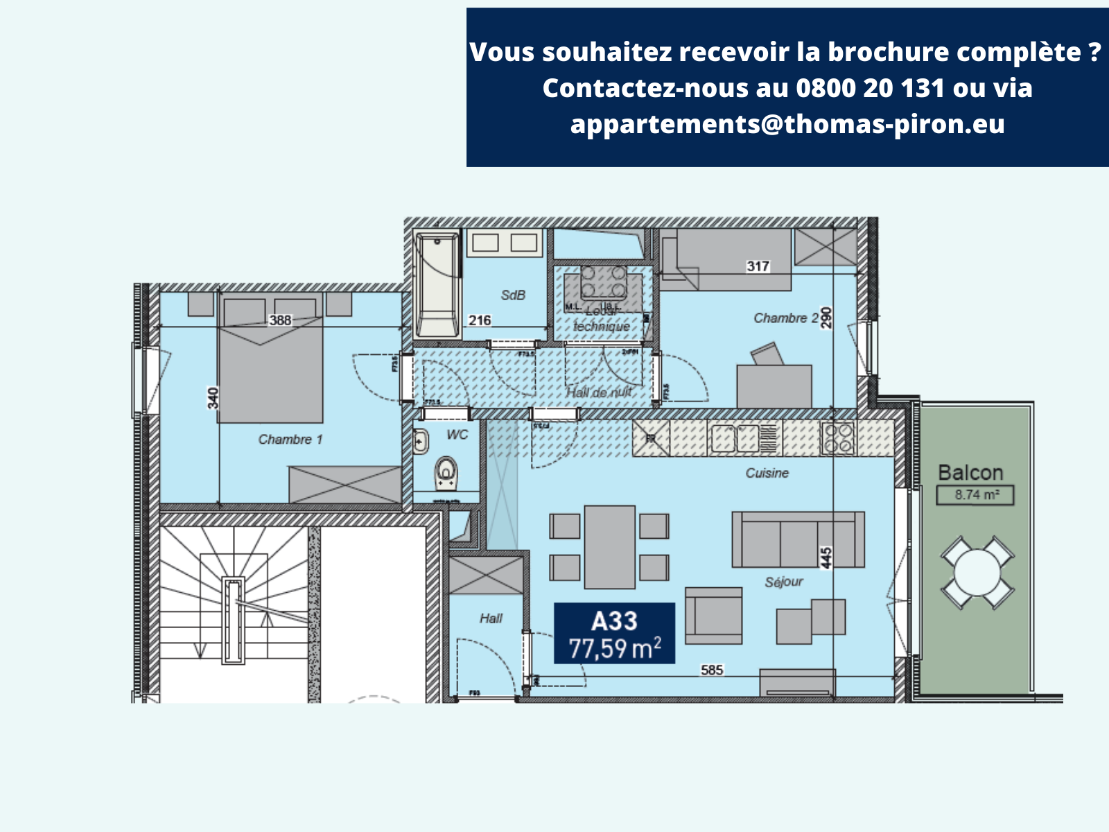 Appartement à vendre à Saint-Servais 5002 258000.00€ 2 chambres 77.59m² - annonce 366101