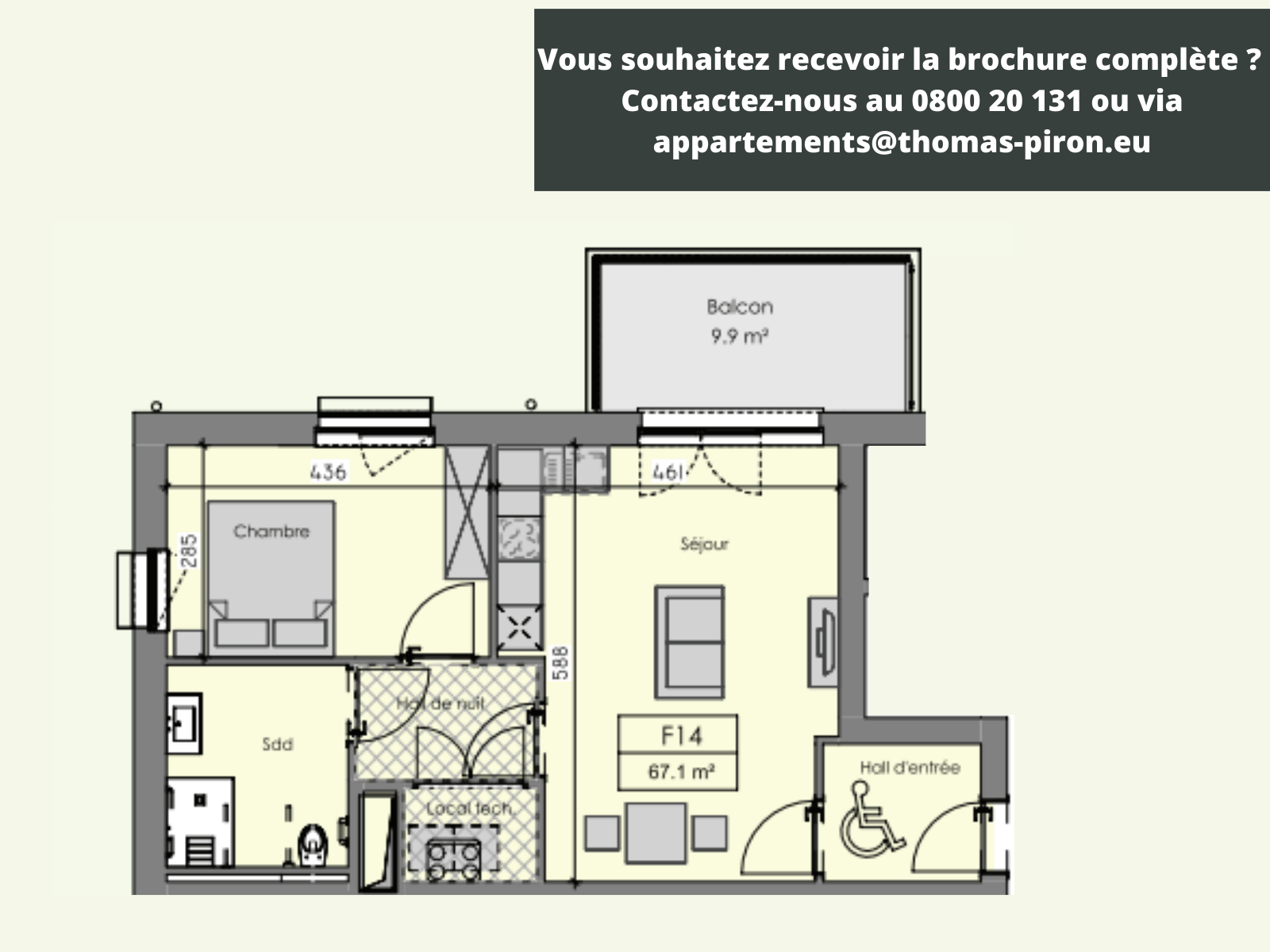 Appartement à vendre à Ciney 5590 258000.00€ 1 chambres 67.10m² - annonce 366470