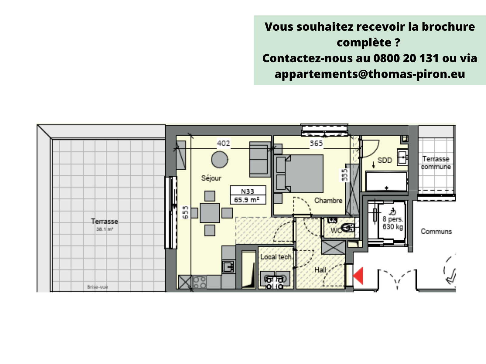 Appartement à vendre à Sambreville 5060 260000.00€ 1 chambres 65.90m² - annonce 365463