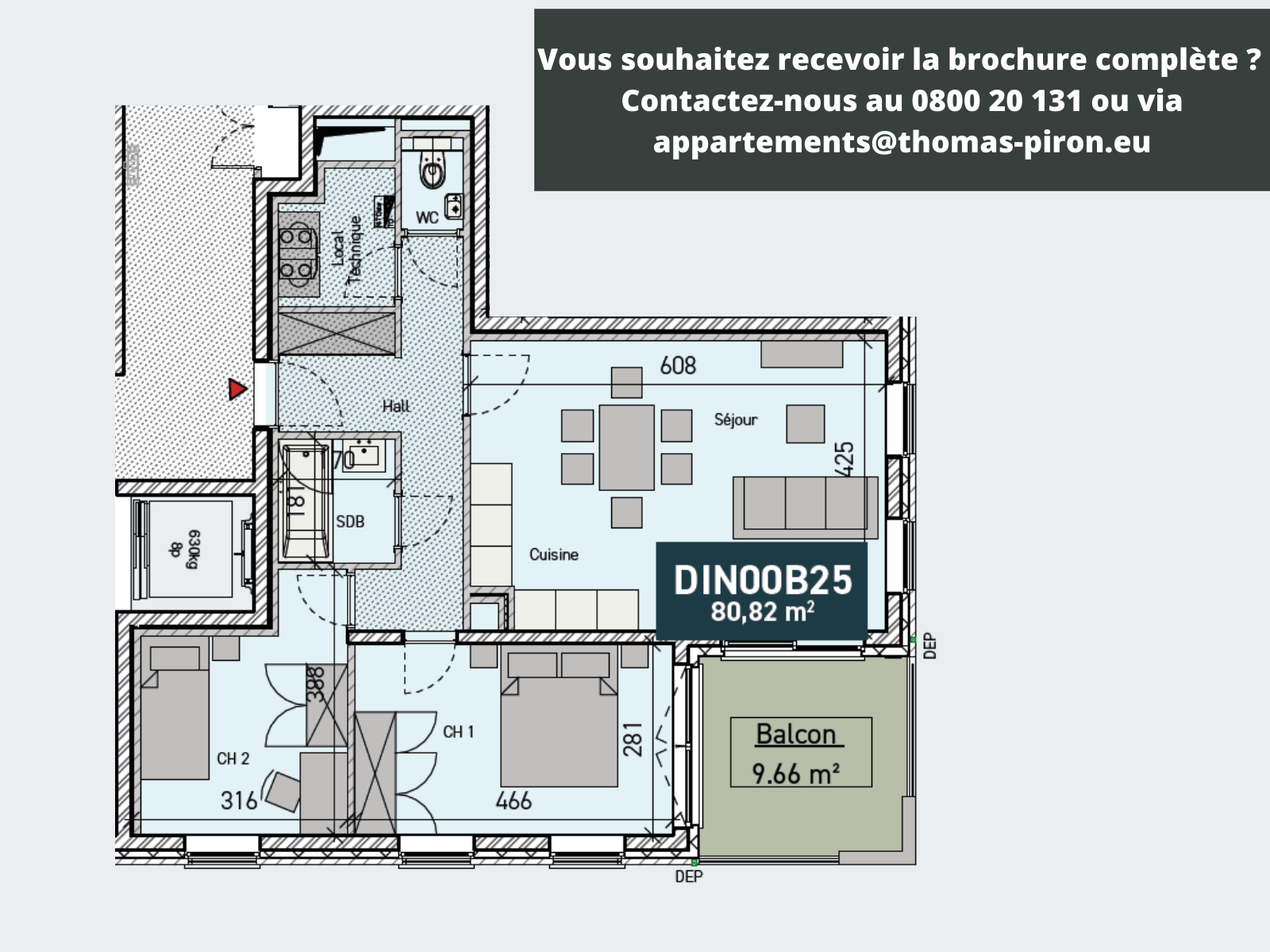 Appartement à vendre à Ciney 5590 285000.00€ 2 chambres 81.00m² - annonce 366487