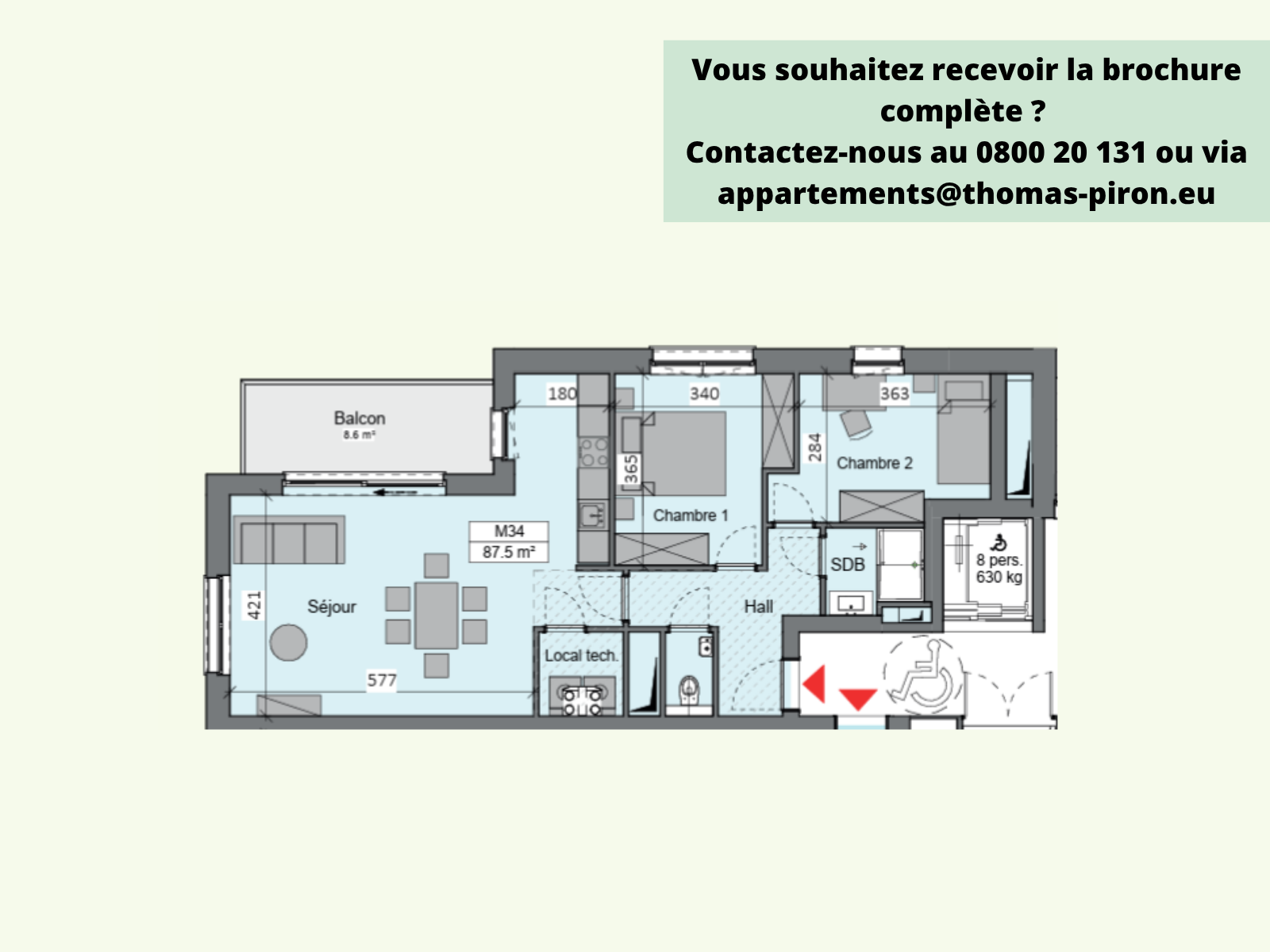 Appartement à vendre à Sambreville 5060 325000.00€ 2 chambres 87.50m² - annonce 365465