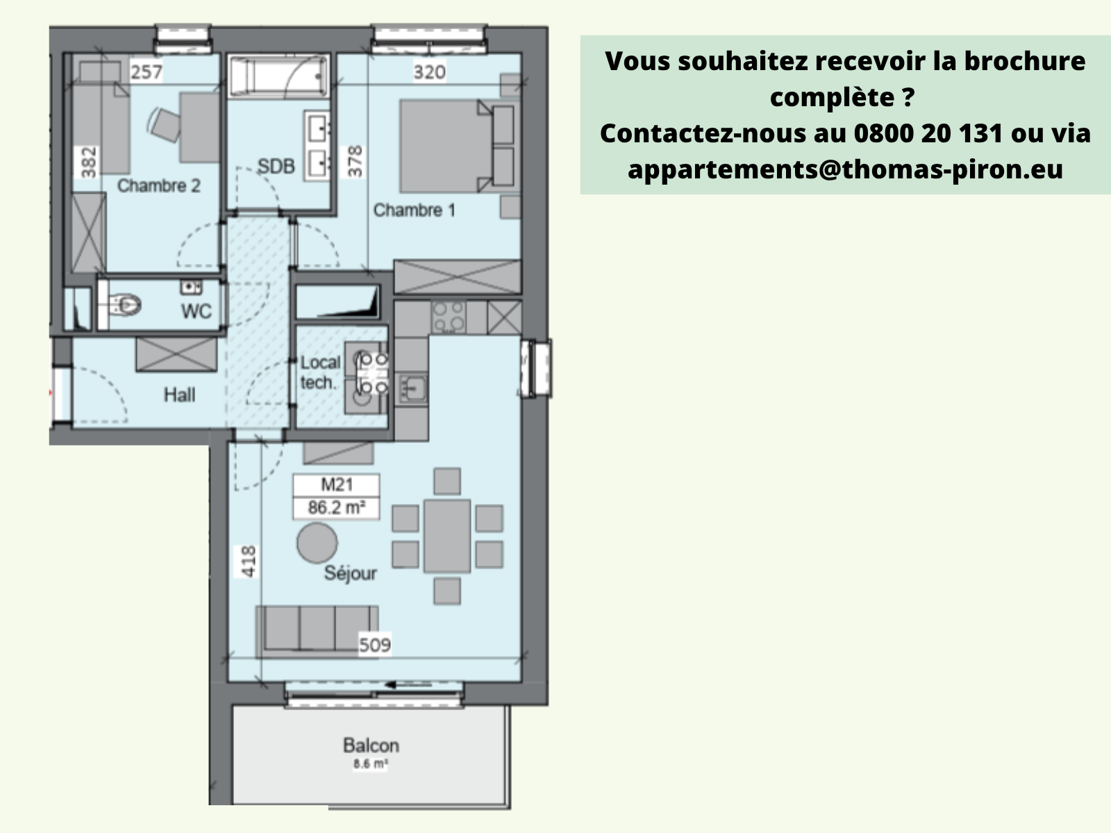Appartement à vendre à Sambreville 5060 295000.00€ 2 chambres 86.20m² - annonce 365612