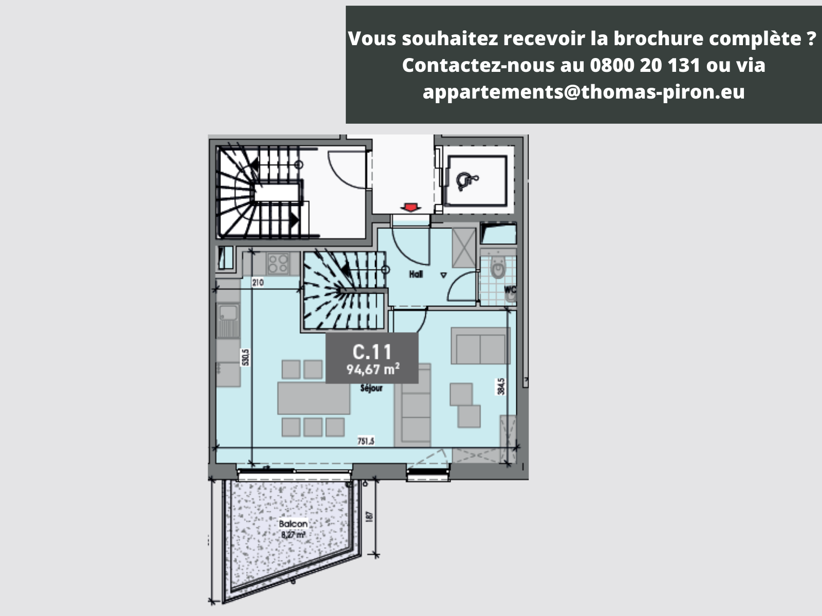 Duplex à vendre à Gembloux 5030 310000.00€ 2 chambres 95.00m² - annonce 365734