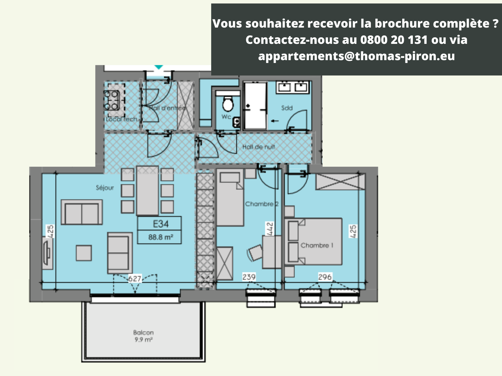 Appartement à vendre à Ciney 5590 345000.00€ 2 chambres 88.80m² - annonce 366329