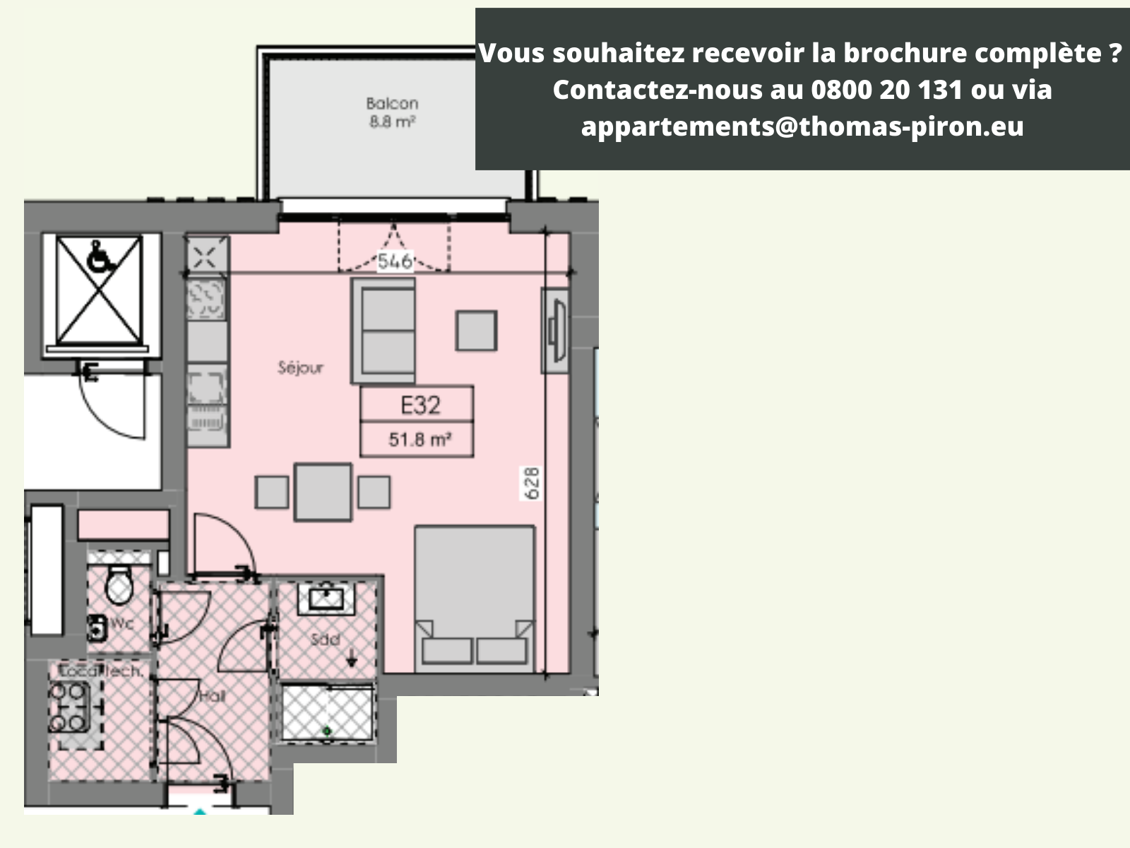 Appartement à vendre à Ciney 5590 218000.00€ chambres 51.80m² - annonce 366264