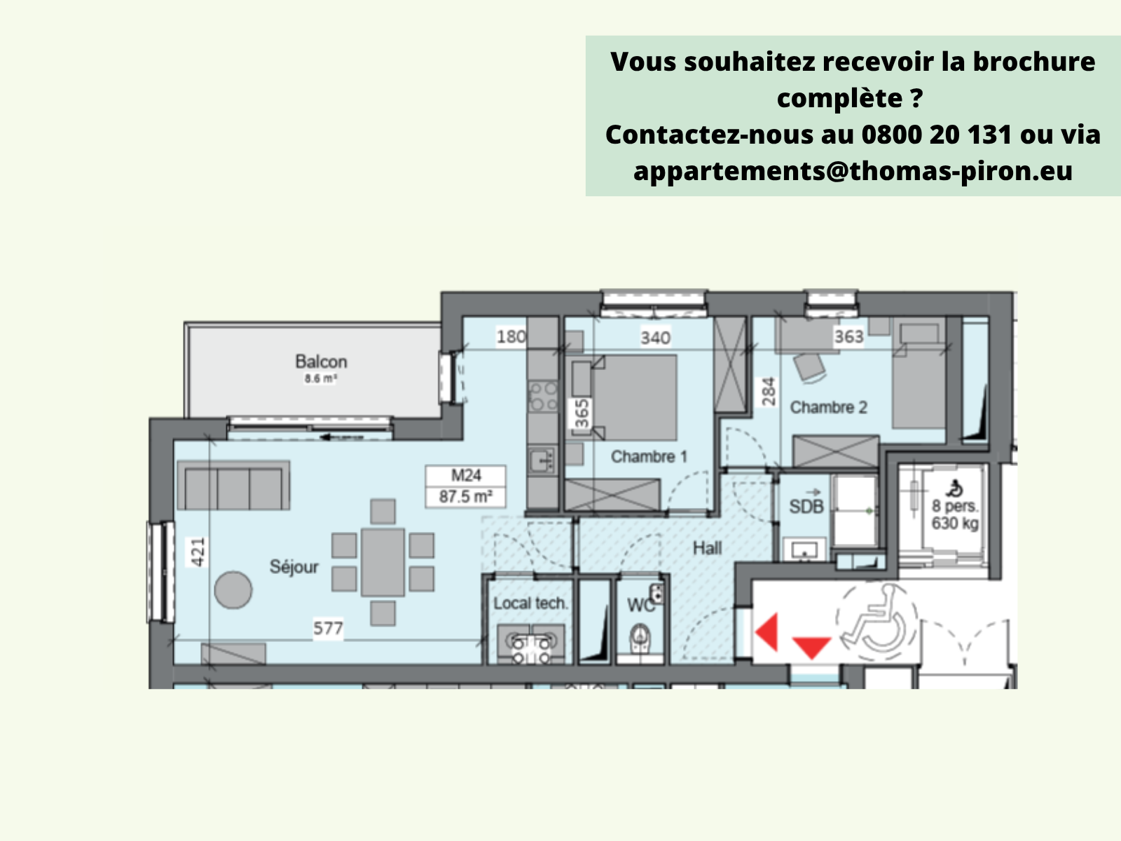 Appartement à vendre à Sambreville 5060 310000.00€ 2 chambres 87.50m² - annonce 365610