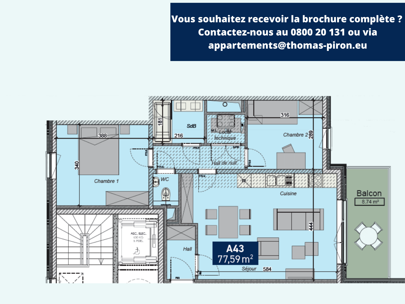 Appartement à vendre à Saint-Servais 5002 269000.00€ 2 chambres 77.59m² - annonce 366102