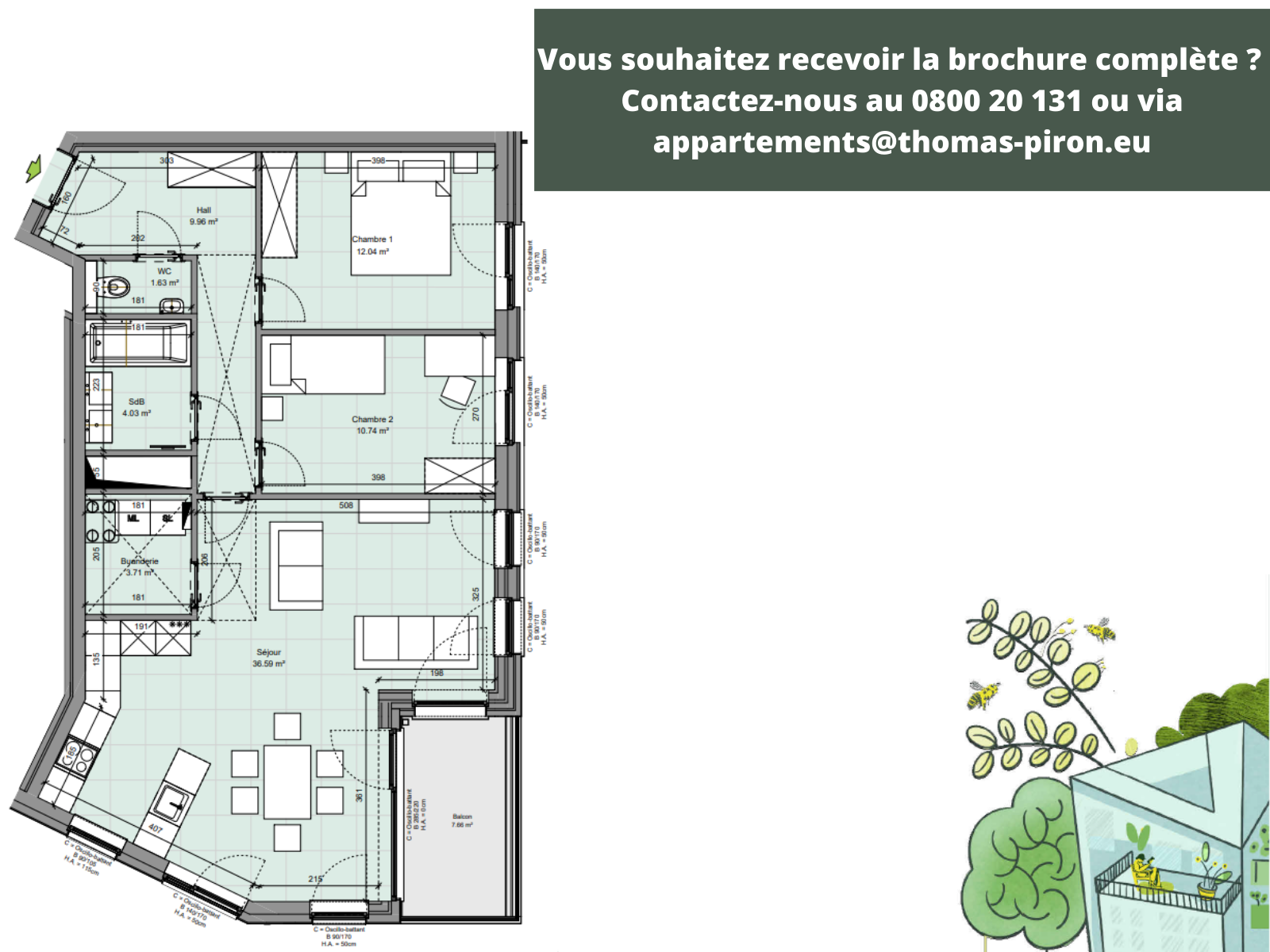 Appartement à vendre à Gembloux 5030 357000.00€ 2 chambres 94.00m² - annonce 408596