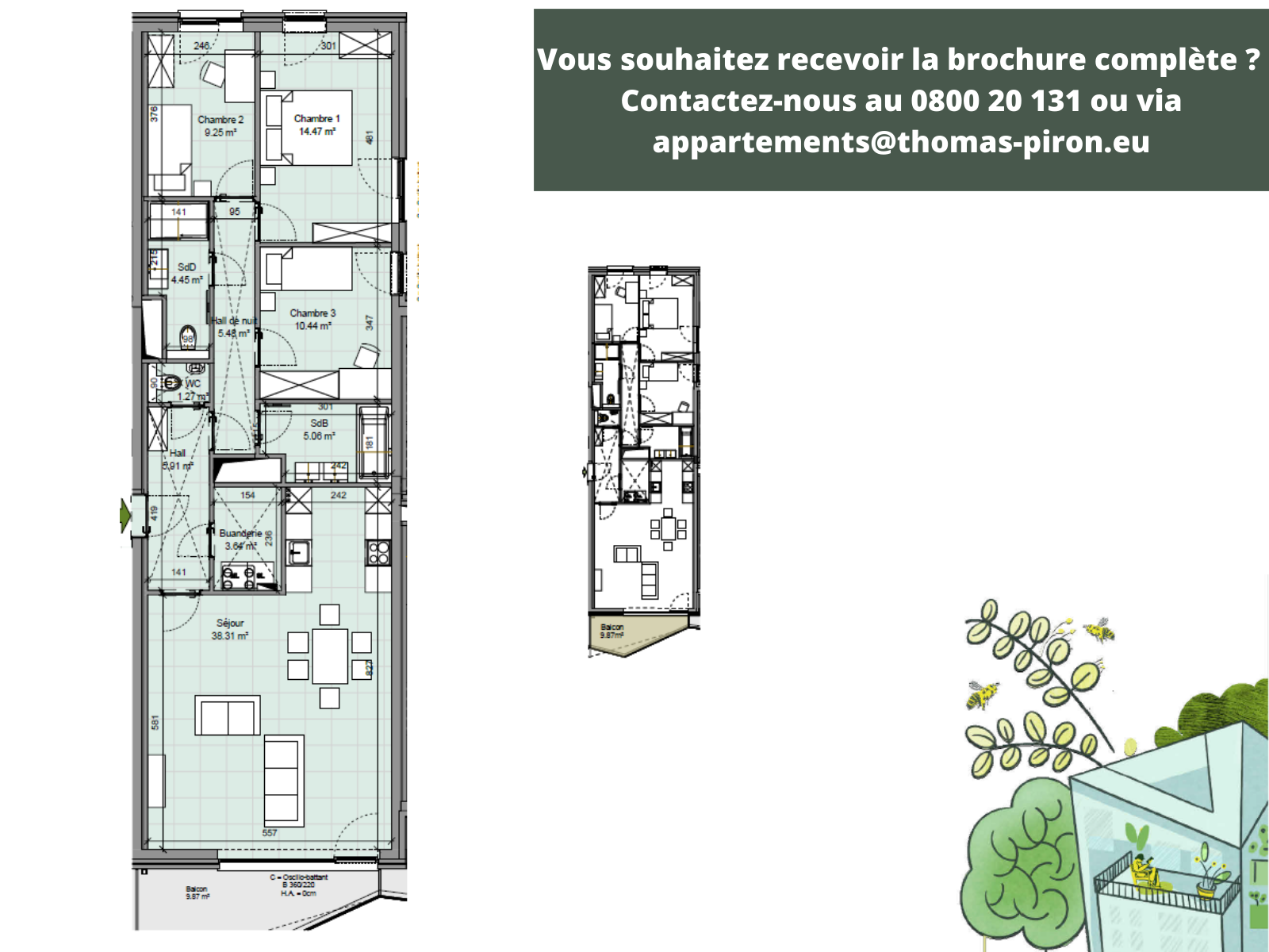 Appartement à vendre à Gembloux 5030 390000.00€ 3 chambres 117.00m² - annonce 408722