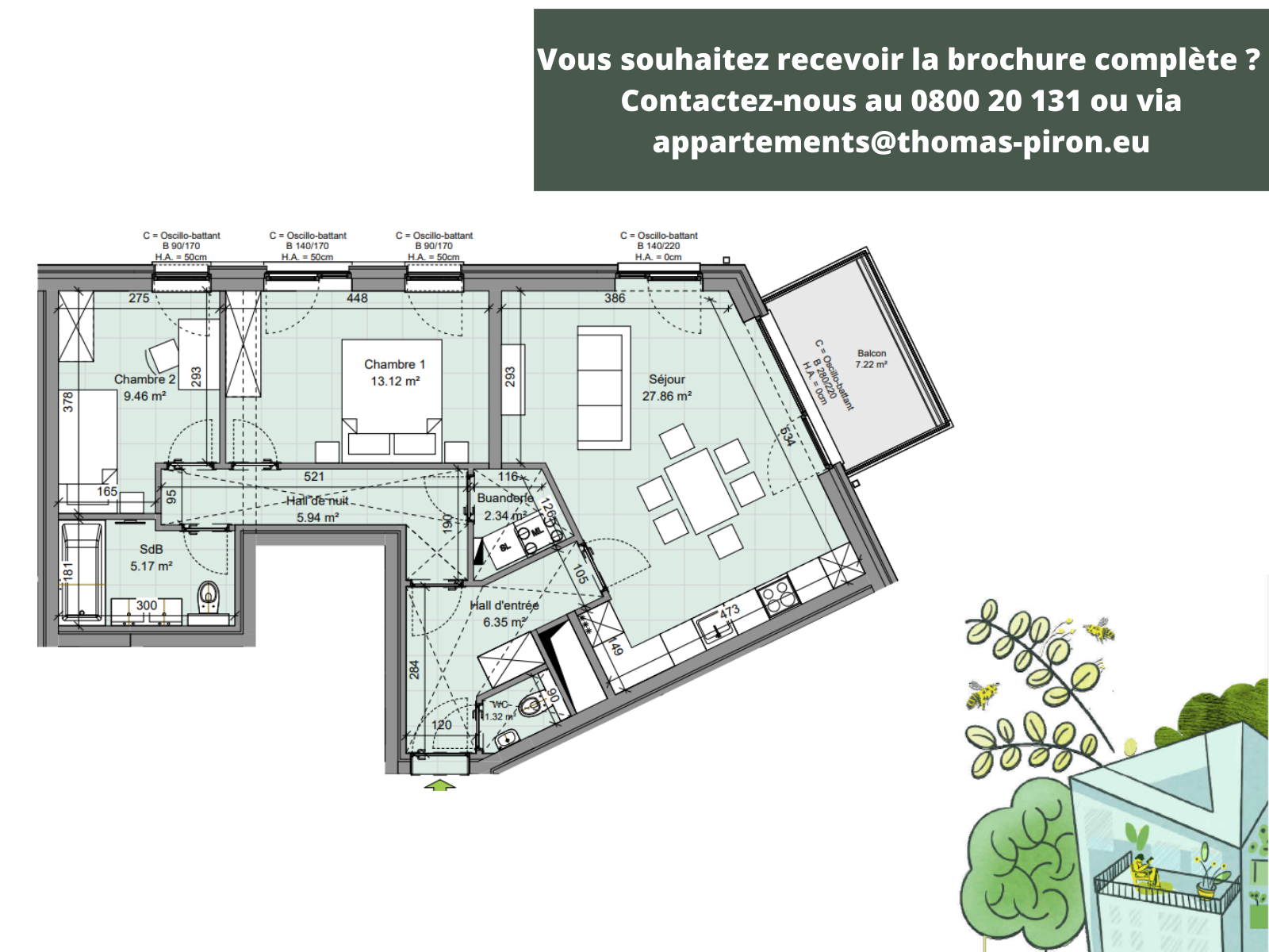 Appartement à vendre à Gembloux 5030 328000.00€ 2 chambres 87.00m² - annonce 408552