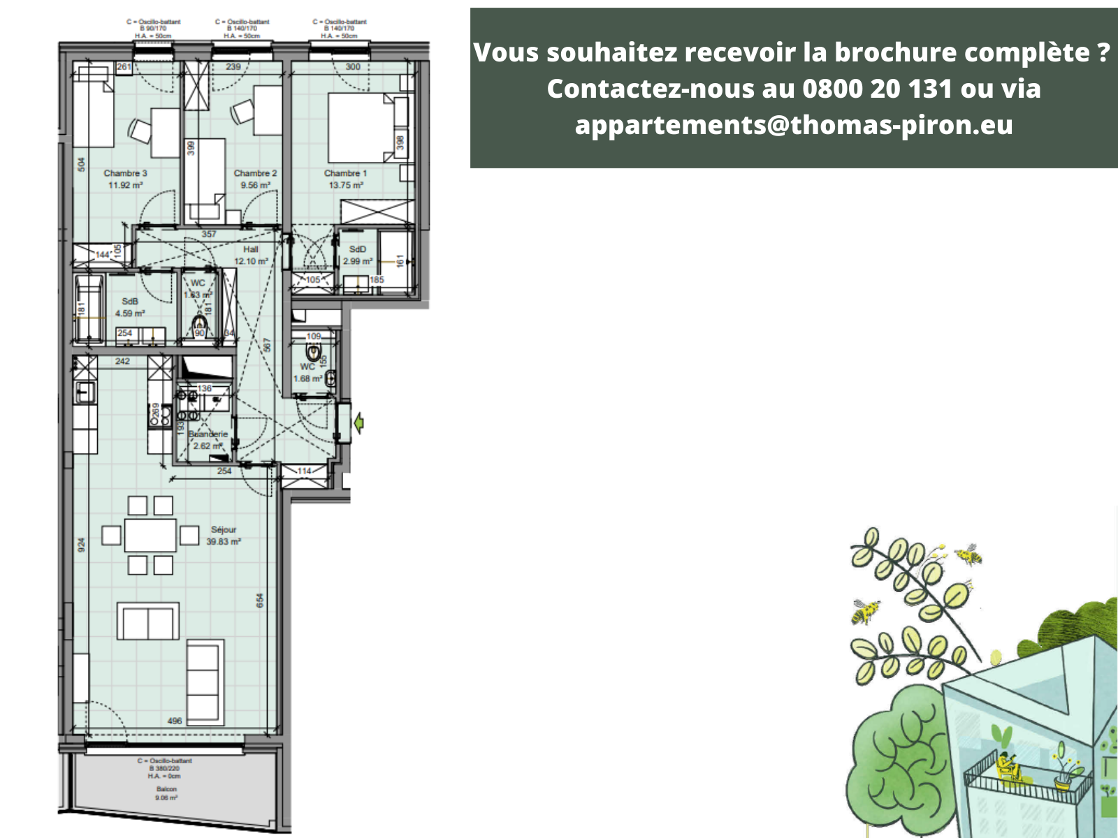 Appartement à vendre à Gembloux 5030 444000.00€ 3 chambres 120.00m² - annonce 408553