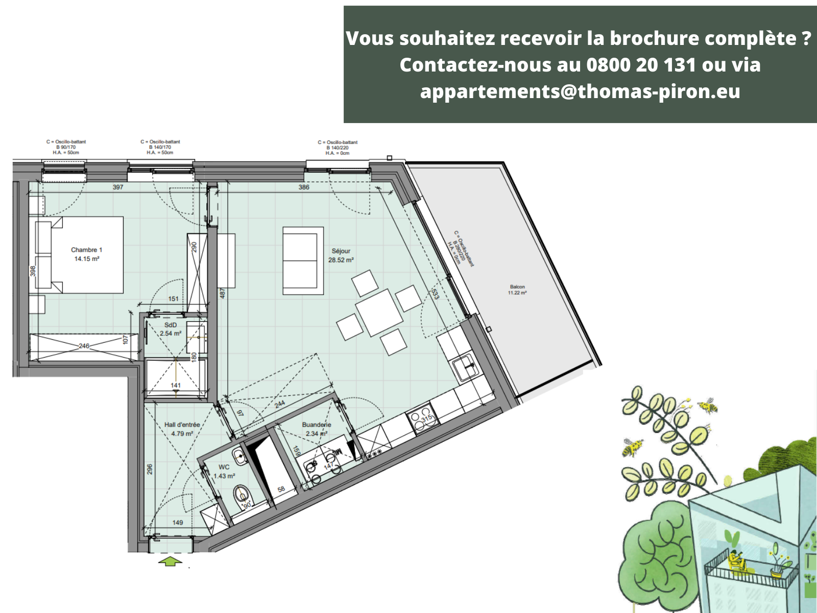 Appartement à vendre à Gembloux 5030 254000.00€ 1 chambres 66.00m² - annonce 408694