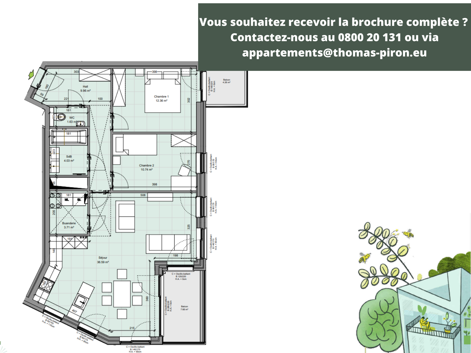 Appartement à vendre à Gembloux 5030 352000.00€ 2 chambres 94.00m² - annonce 408693