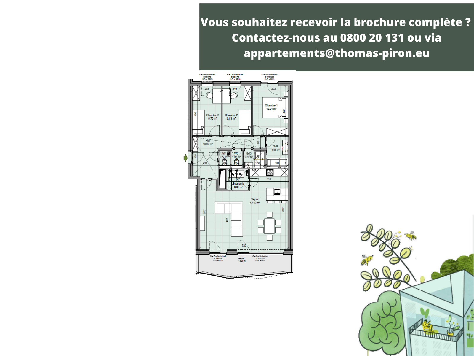 Appartement à vendre à Gembloux 5030 392000.00€ 3 chambres 114.00m² - annonce 408661