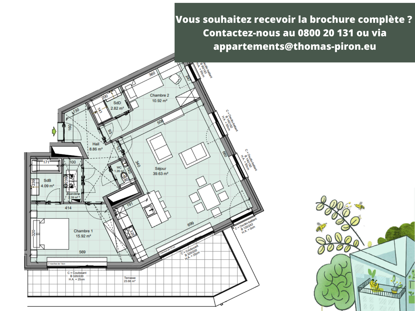 Appartement à vendre à Gembloux 5030 428000.00€ 2 chambres 107.00m² - annonce 408628
