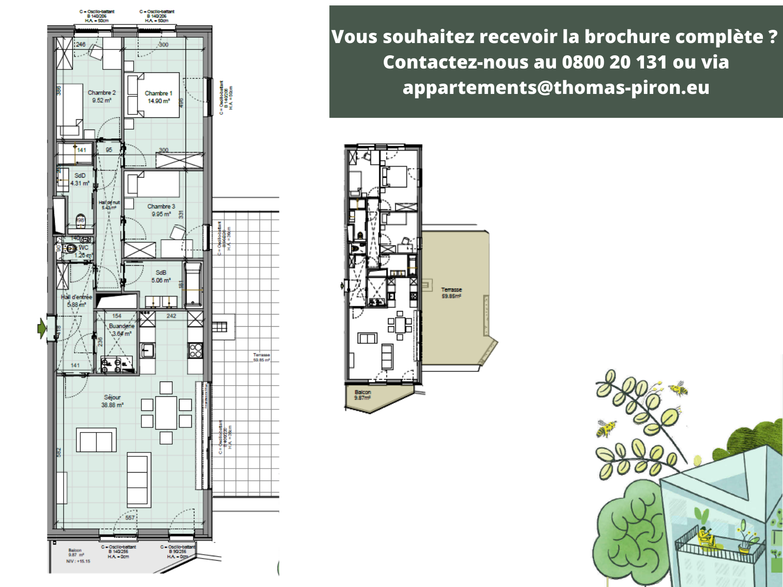Appartement à vendre à Gembloux 5030 474000.00€ 3 chambres 119.00m² - annonce 408674