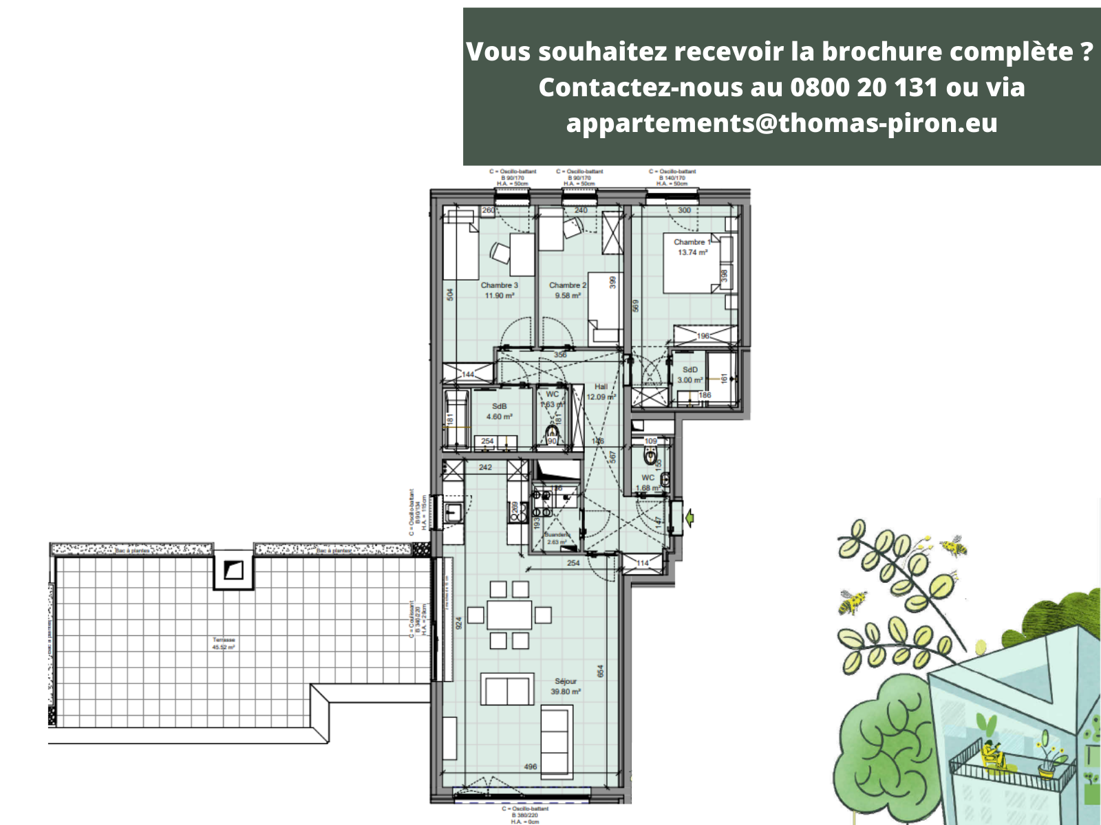 Appartement à vendre à Gembloux 5030 515000.00€ 3 chambres 123.00m² - annonce 408641