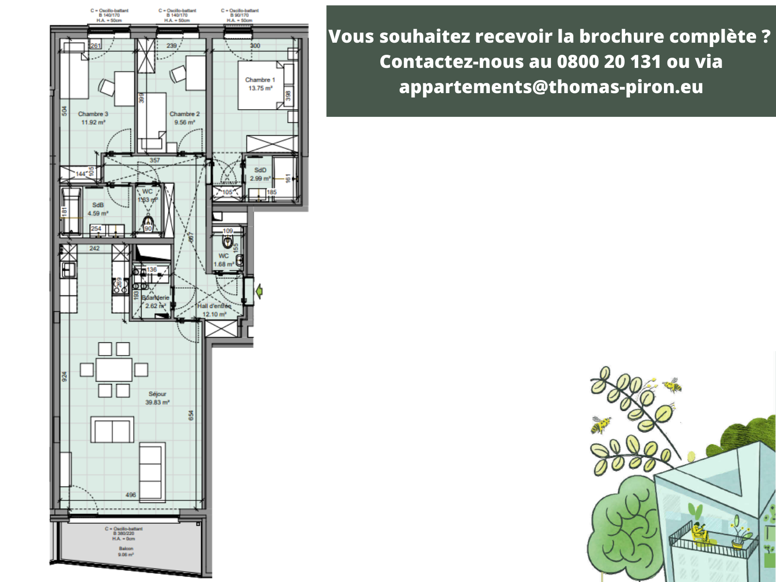 Appartement à vendre à Gembloux 5030 435000.00€ 3 chambres 120.00m² - annonce 408598
