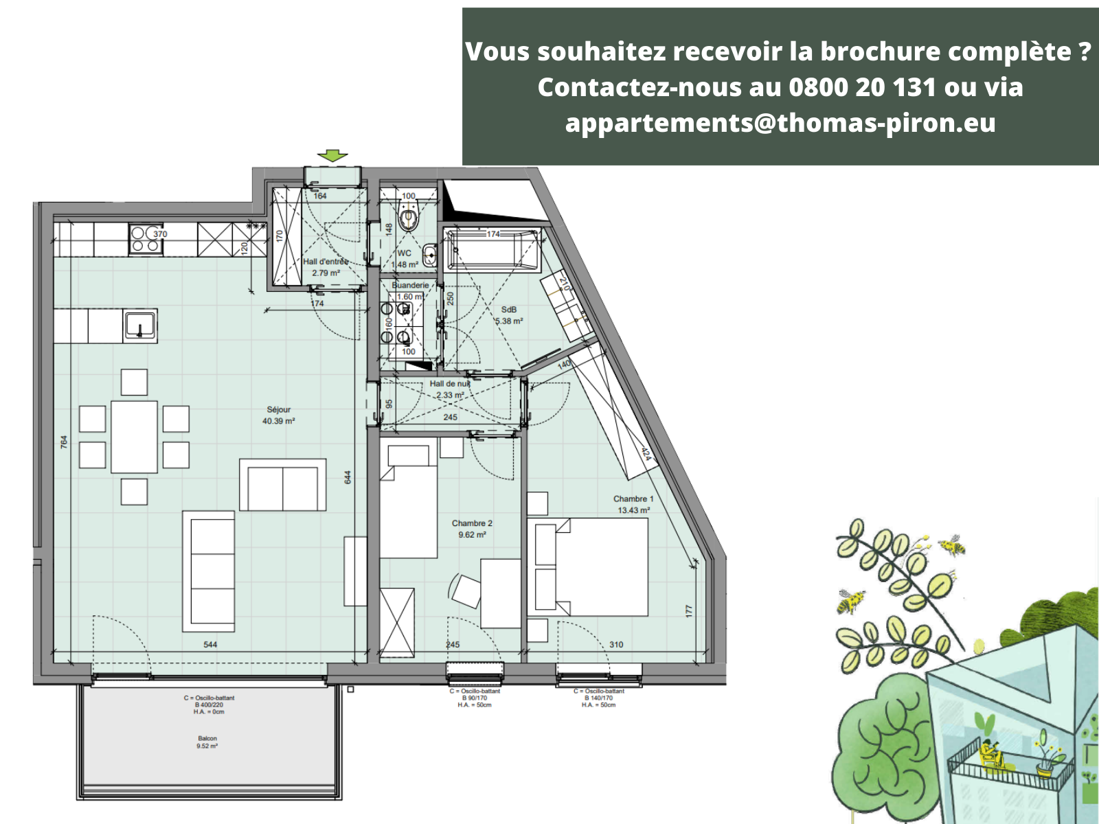 Appartement à vendre à Gembloux 5030 352000.00€ 2 chambres 90.00m² - annonce 408599