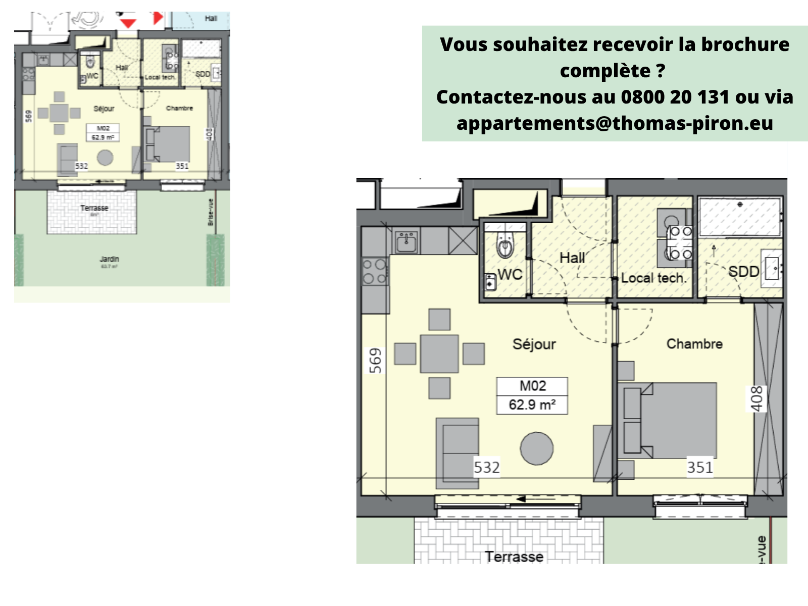 Appartement à vendre à Sambreville 5060 210000.00€ 1 chambres 62.90m² - annonce 524717