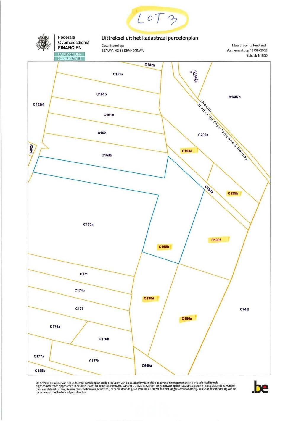 Terrain non bâtissable à vendre à Honnay 5570 24324.00€ chambres m² - annonce 542095