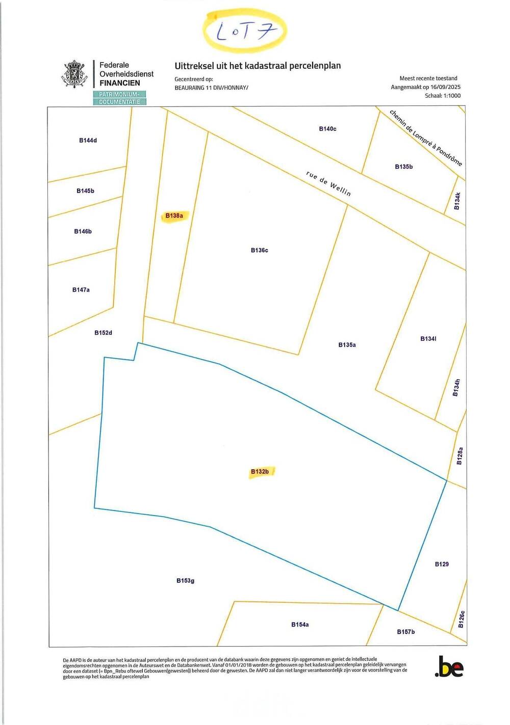 Terrain non bâtissable à vendre à Honnay 5570 11390.00€ chambres m² - annonce 542091