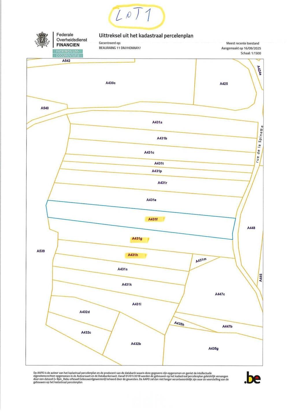 Terrain non bâtissable à vendre à Honnay 5570 17640.00€ chambres m² - annonce 542097